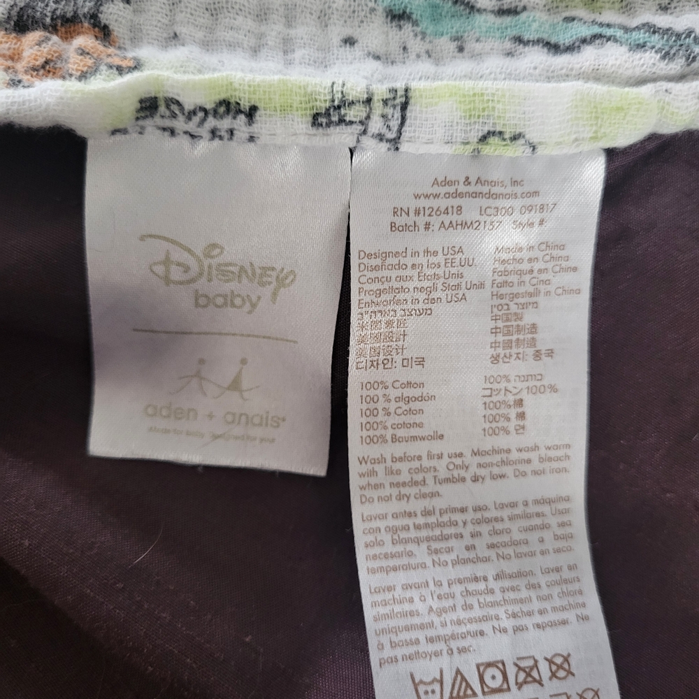 aden + anais Disney Baby Fabric with Green and Brown Accents - Picture 2 of 4